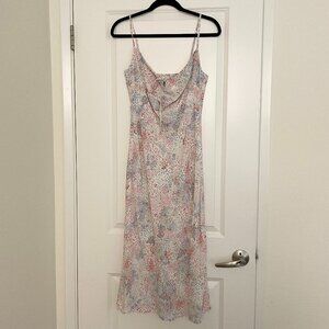 Aritzia Wilfred Bellow Midi Dress Light Birch/Multi